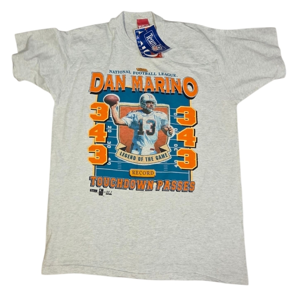 NWT Vintage Dan Marino NFL Football T Shirt Single Stitch Cotton Made In UsA XL